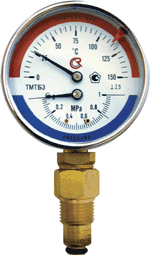 Купить Термоманометр ROSMA - ТМТБ 31 ( радиальное и тыльное присоединение ) 