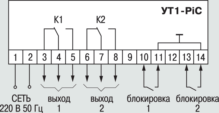 УТ1-PiC схема подключения