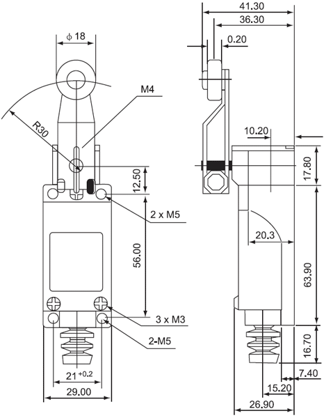 Схема конечного выключателя TZ-8104