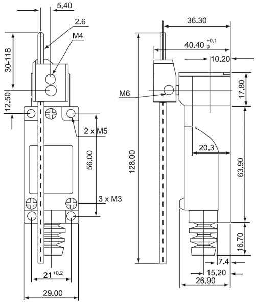 Схема конечного выключателя TZ-8107