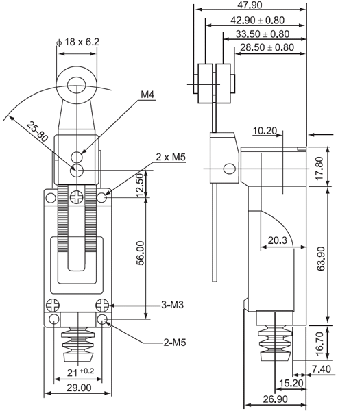 Схема конечного выключателя TZ-8108