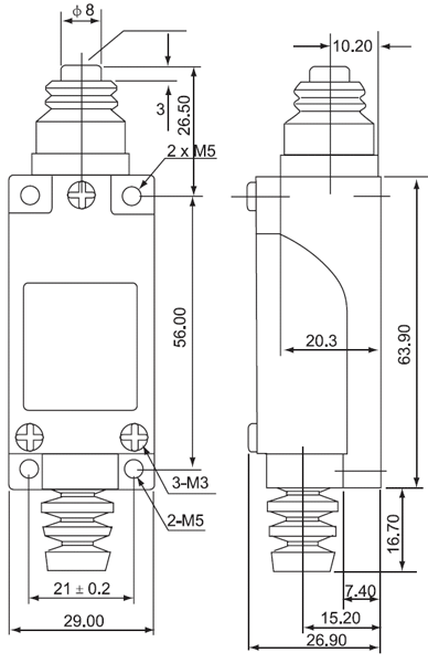 Схема конечного выключателя TZ-8111 