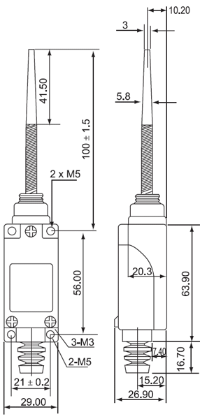 Схема конечного выключателя TZ-8166